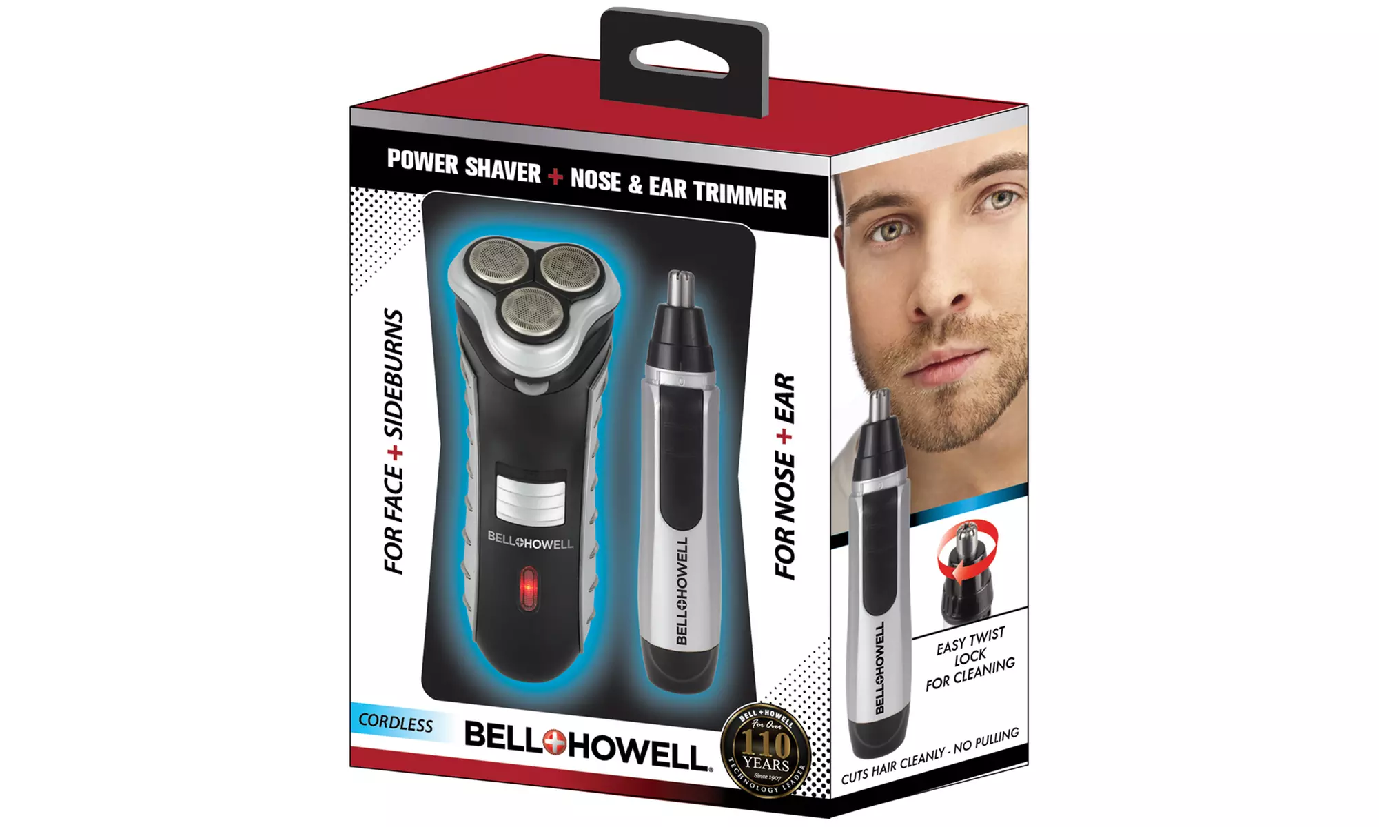 Bell & Howell Men's Electric Shaver and Nose and Ear Trimmer Set - Image 2