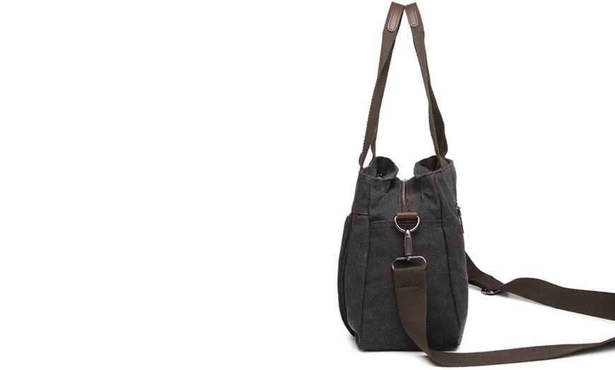 Image 6: Canvas Multi-Function Cross-Body Bag