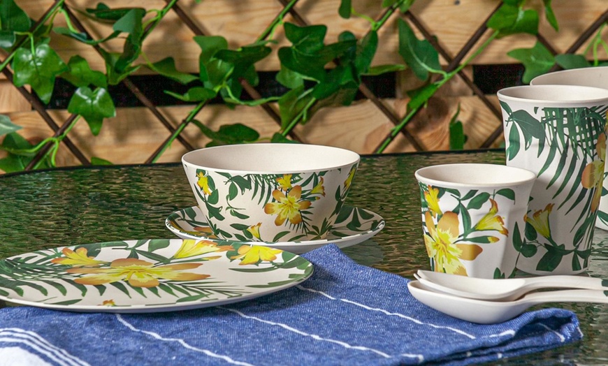 Image 7: Bamboo Picnic Dinner Set