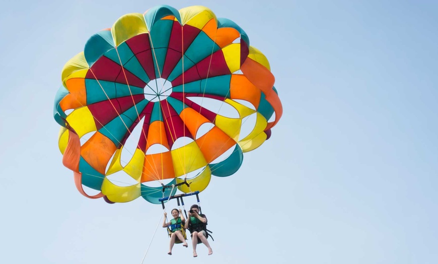 Image 1: Banana/Donut Ride or Parasailing Experience at Al Boom Diving