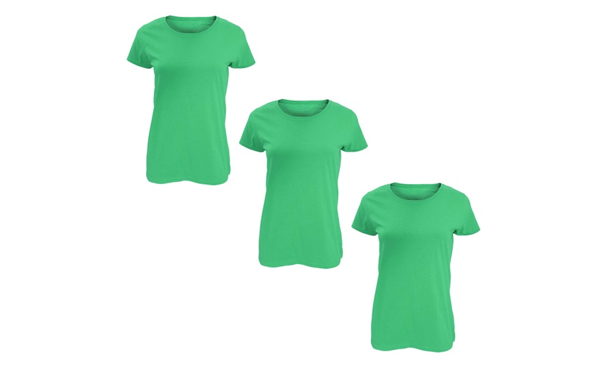 Image 6: Pack of Three Soft Cotton Basic T-Shirts