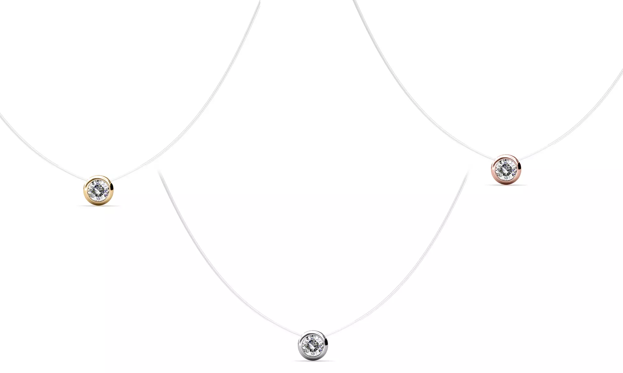 1 ou 2 colliers de lune avec cristal, coloris au choix - Primary Image