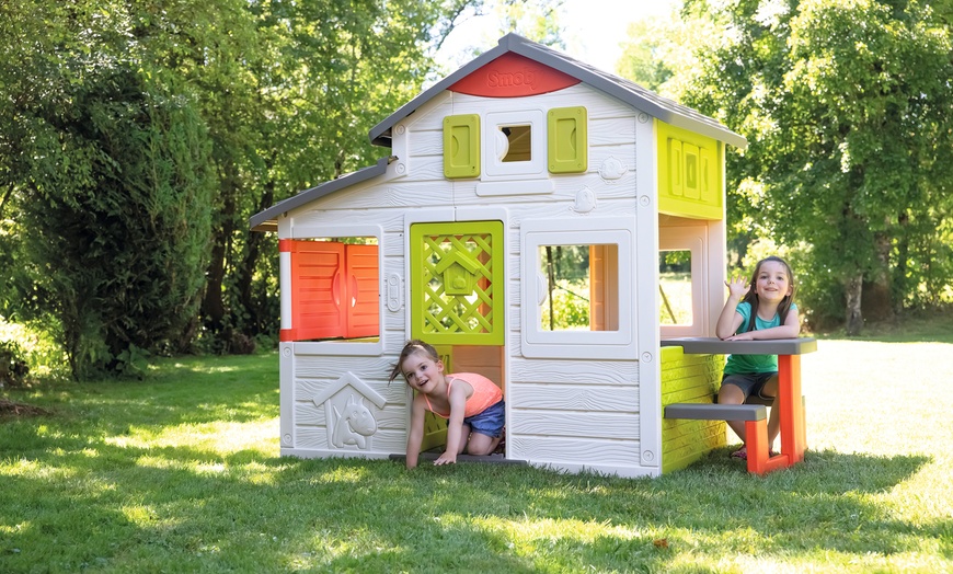 Image 1: Smoby Neo Playhouse and Kitchen for Kids