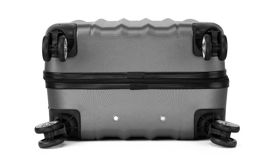 Image 5: Three Piece Set Four Wheels Hard Shell Suitcases