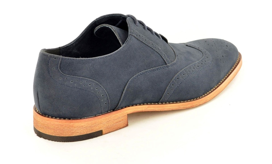 Image 16: Men's Faux Suede Brogue Shoes