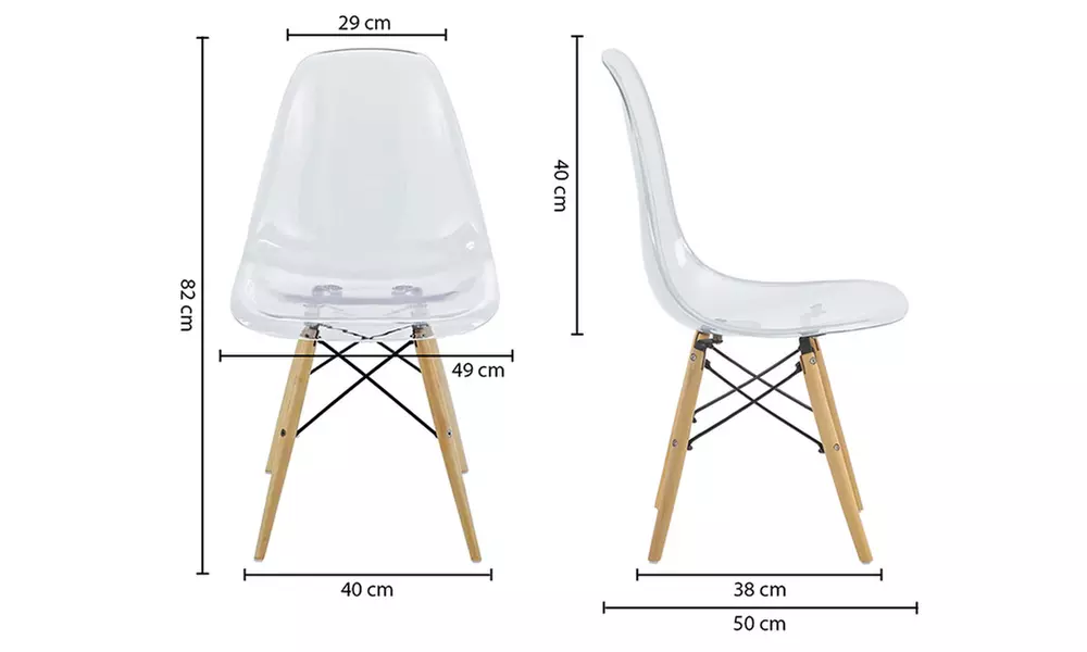 Set 4 sedie da cucina trasparenti