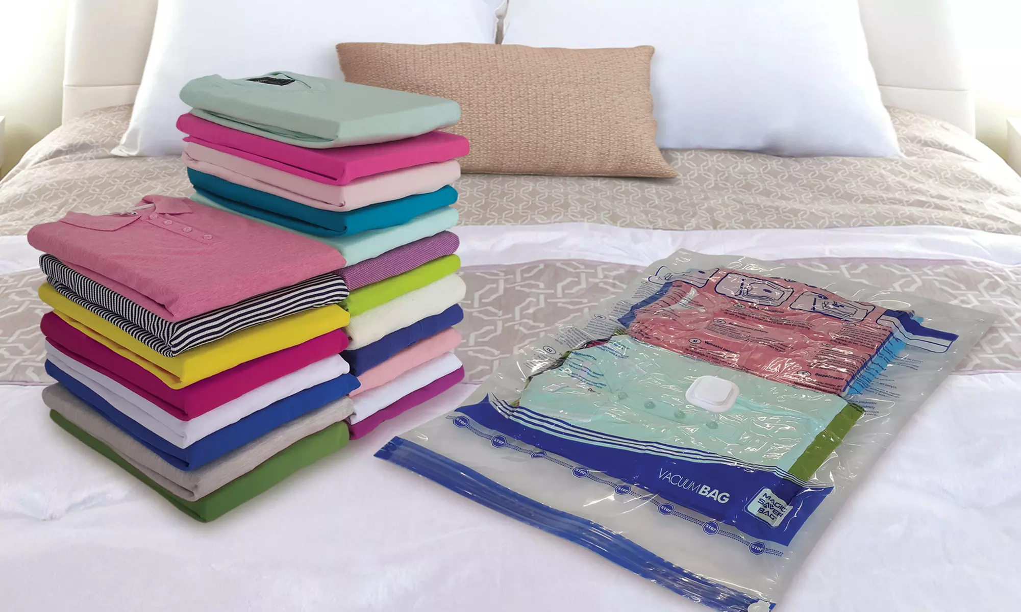 Magic Saver Vacuum Storage Bags with Optional Hand Pump - Primary Image