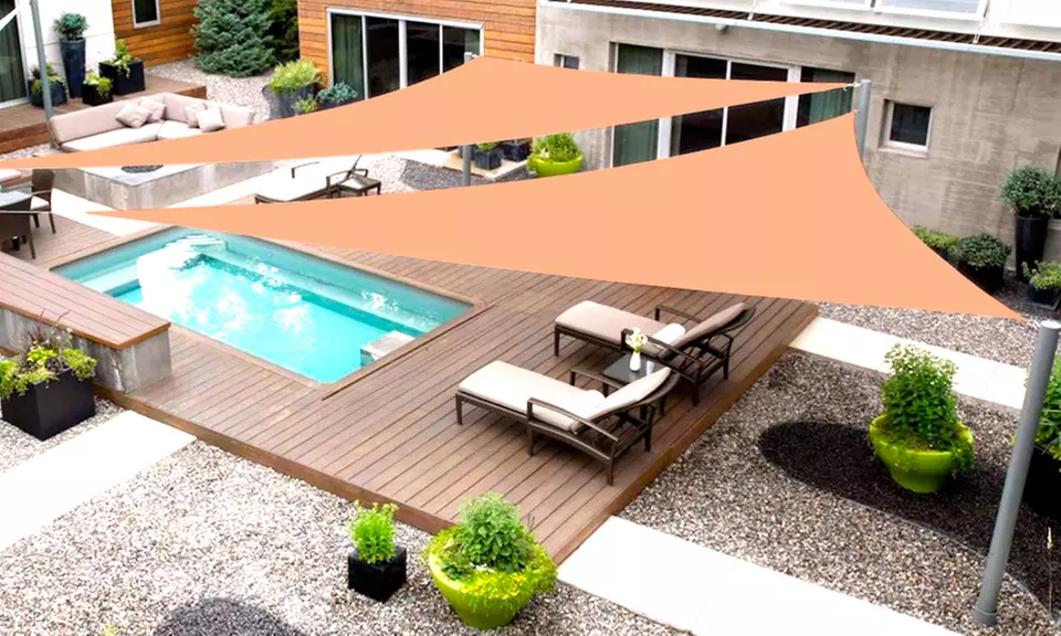 Tenda parasole da esterno, dal design a vela, disponibile in 4 colori e dimensioni - Primary Image