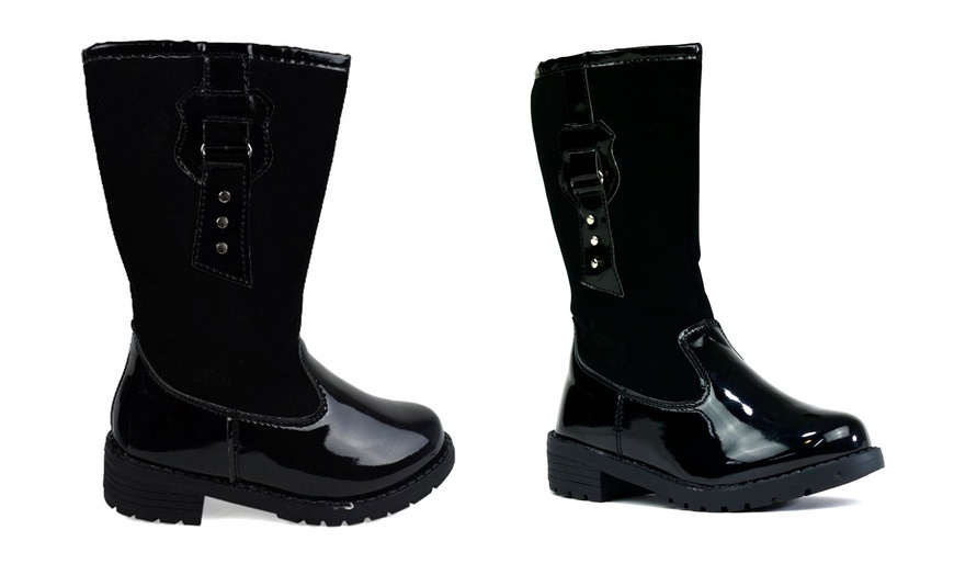 Image 4: Kids' Silver Star Zip-up Boots