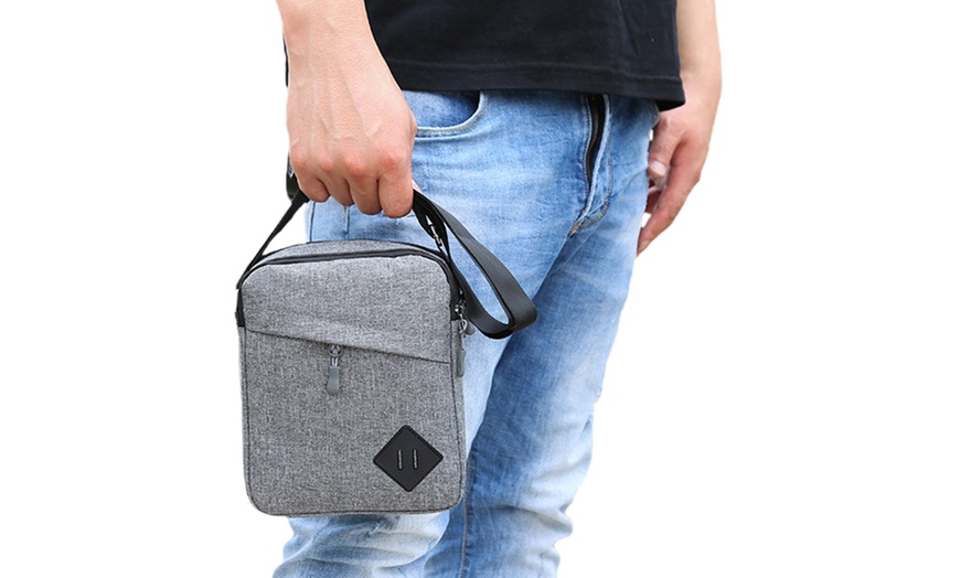 Image 15: Men's Oxford Crossbody Shoulder Bag with Adjustable Strap