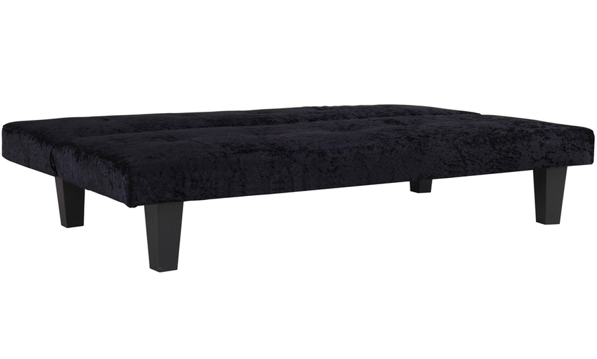 Image 4: Crushed Velvet Fabric Sofa Bed