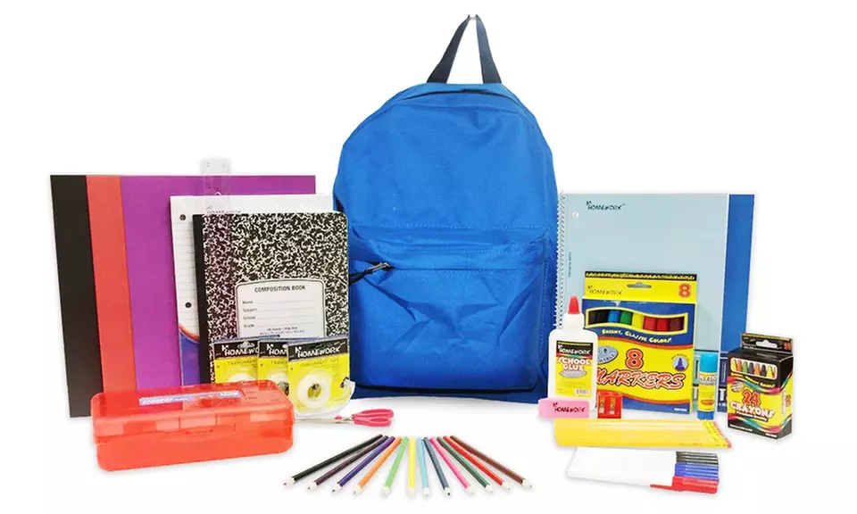 15" Backpack Filled with School Supplies - Second Medium