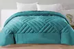 Couette double effet velours en polyester et microfibre, 260 x 260 cm - Second Medium