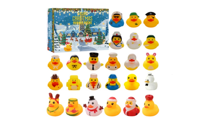 Image 1: 24 Pieces Rubber Duck Christmas Countdown Advent Calendar