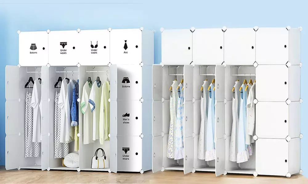 12- or 16-Cube Portable Modular Wardrobe With Free Delivery - Primary Image