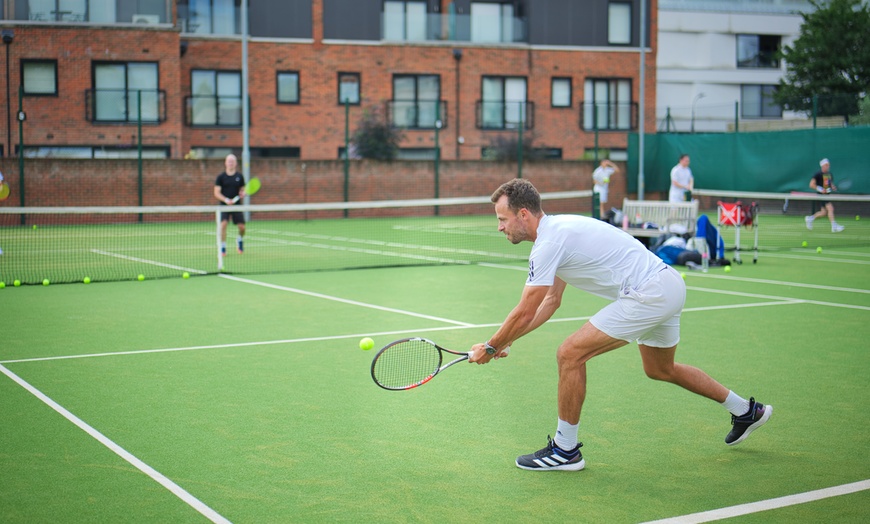 Image 3: Elevate Your Tennis Skills: Play with a Pro Top 150 or 1500 Clinic