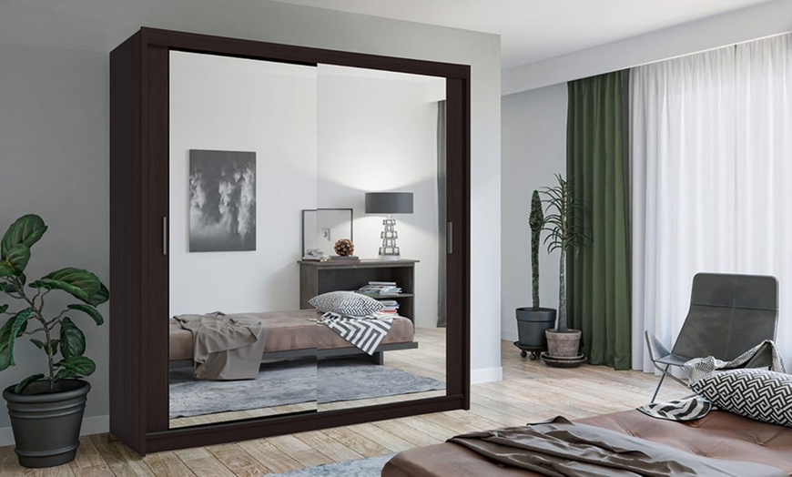 Image 12: Chicago Double-Sliding Full-Mirrored Door Wardrobe