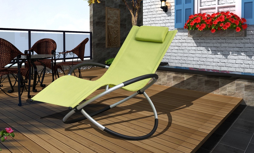 Image 9: Zero Gravity Rocking Lounger Chair