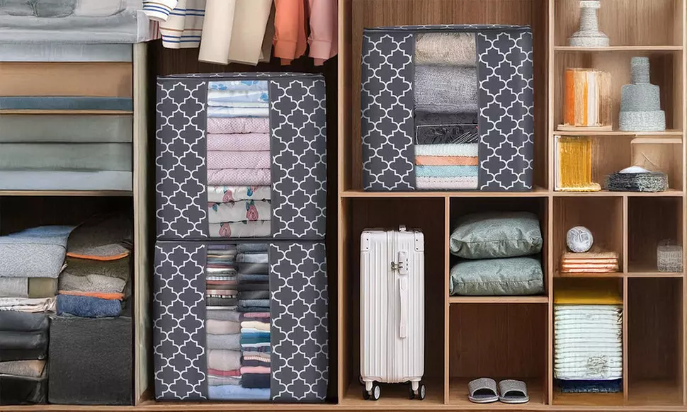 3-Pack 100L Large Capacity Clothes Storage Organizer with Reinforced Handle