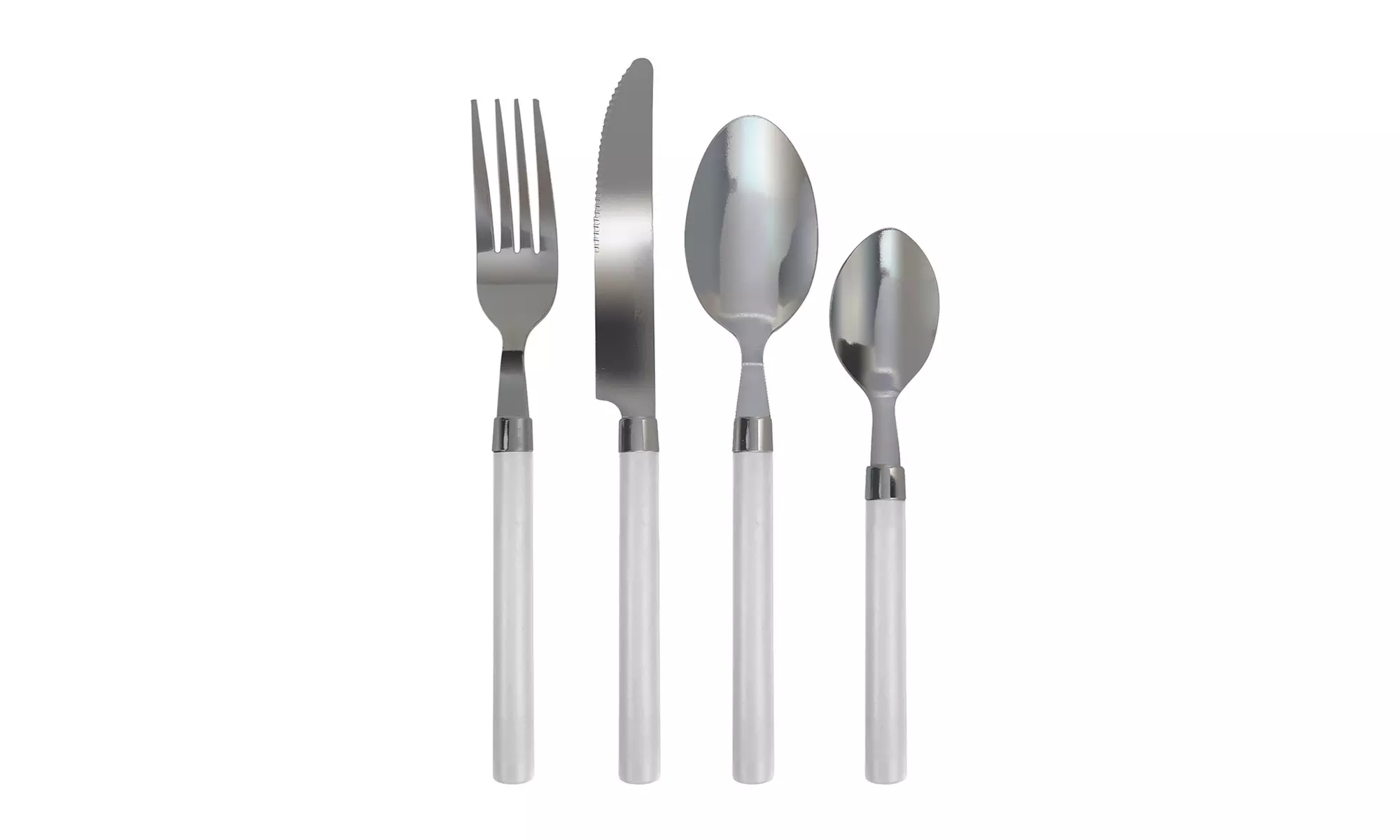 Set de 24 cubiertos de acero inoxidable con mango de colores