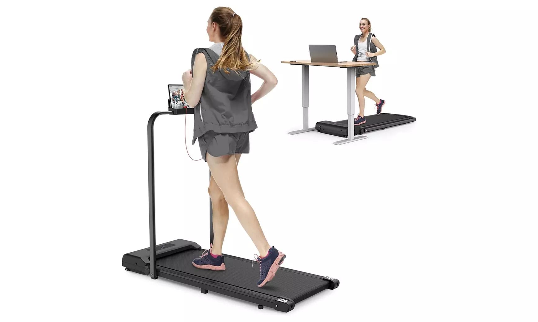 2-in-1 Foldable Treadmill with 0-6.25 MPH Speed in Various Colors