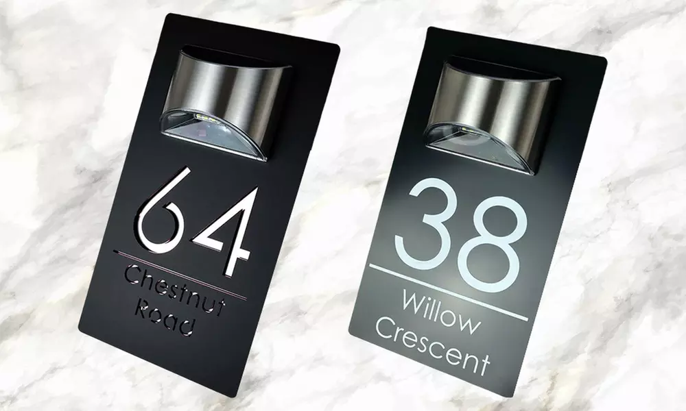 Light Up Your Home with Custom 1x or 2x Solar House Signs (Up to 81% Off) - Primary Image