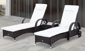  Outsunny Rattan-Effect Lounge Set