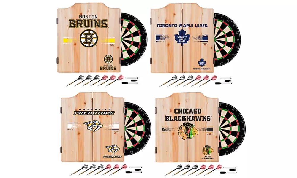 NHL Dart Cabinet Set with Darts and Board - Primary Image
