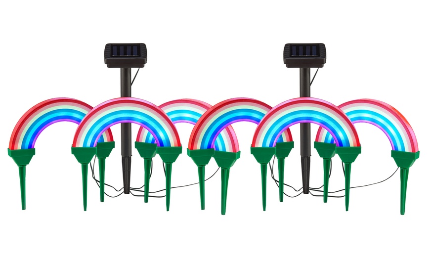 Image 5: Set of Three Rainbow Solar Stake Lights