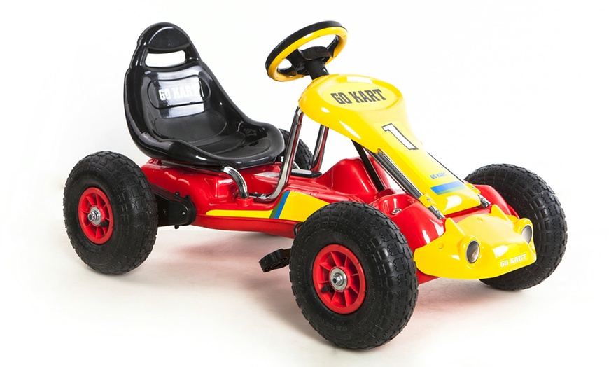 Image 3: Kids' Manual Go Kart with Lights