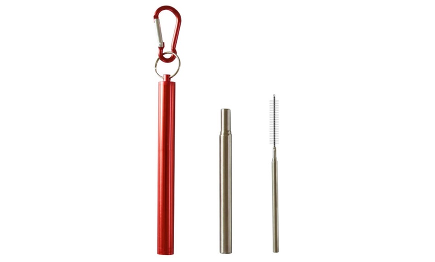 Image 2: Collapsible Stainless Steel Straw