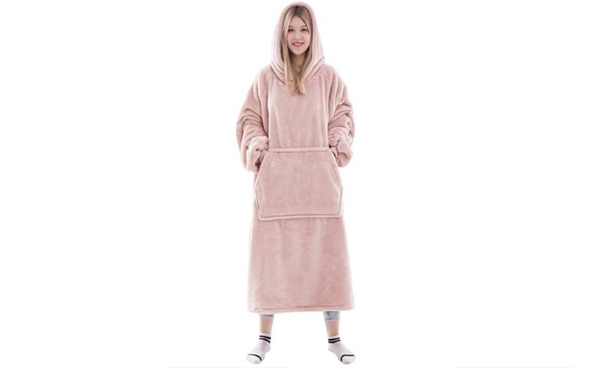 Image 5: Oversized Flannel Blanket Hoodie