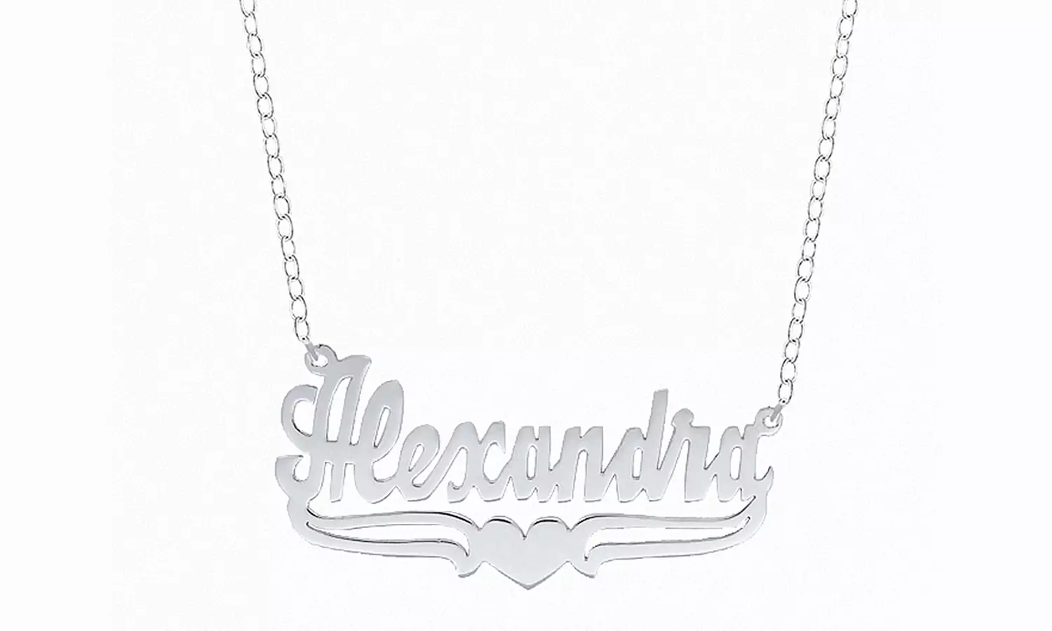 Name Necklace with Lower Tails and Heart (Up to 96% Off) - Primary Image