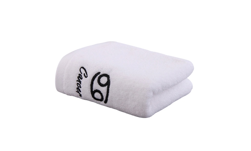 Image 9: One or Two Star Sign Embroidered Towels