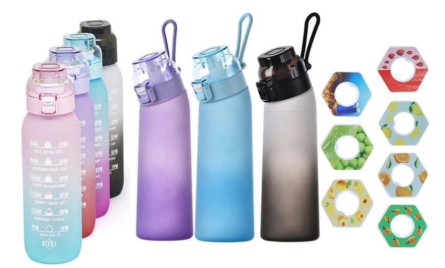 Image 1: 700ml or 1L Water Bottles with Seven Fruit Fragrance Rings