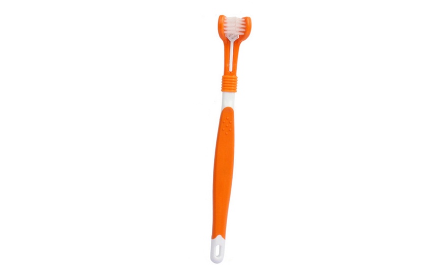 Image 4: Three-Sided Pet Toothbrush