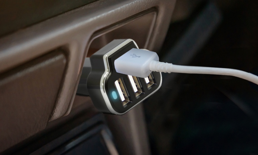 Image 4: Aduro PowerUp Four-Port USB Car Charger