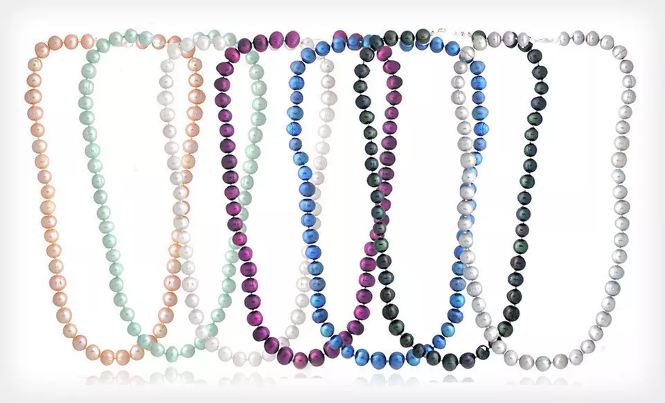 $10 for an 18-Inch Freshwater Cultured Pearl Necklace ($45 List Price). Seven Colors Available. Free Returns. - Second Medium