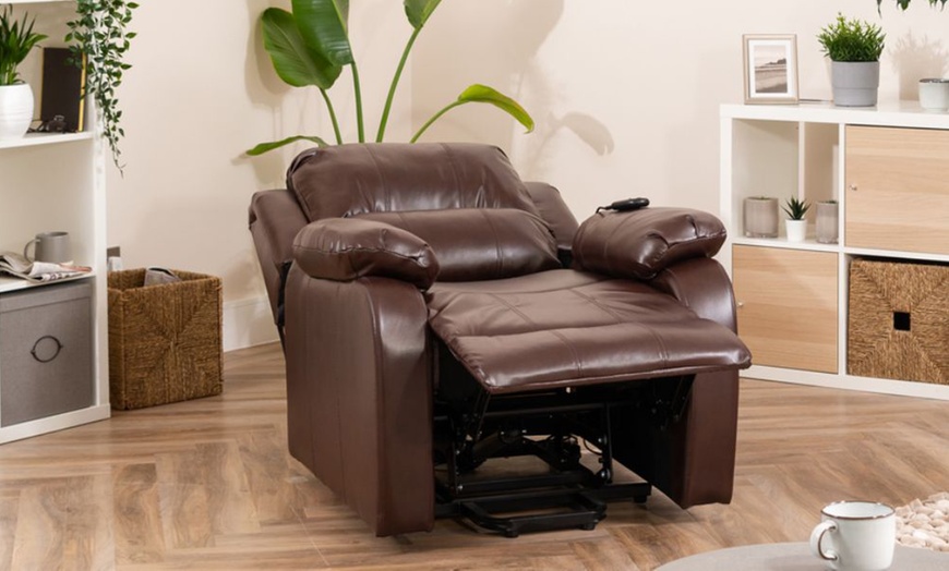 Image 9: Montevite Dual Motor Riser Recliner with Massage and Heat