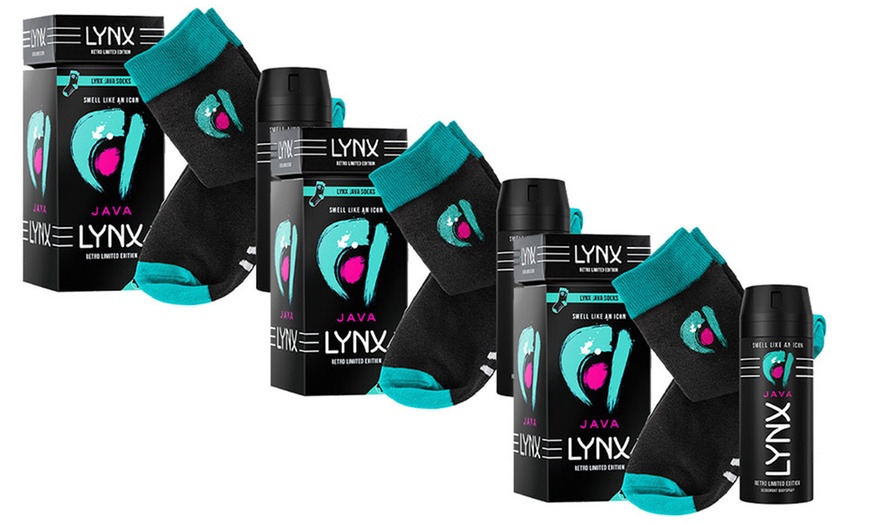 Image 4: Up to Four Lynx Java Retro Body Spray and Socks Gift Sets