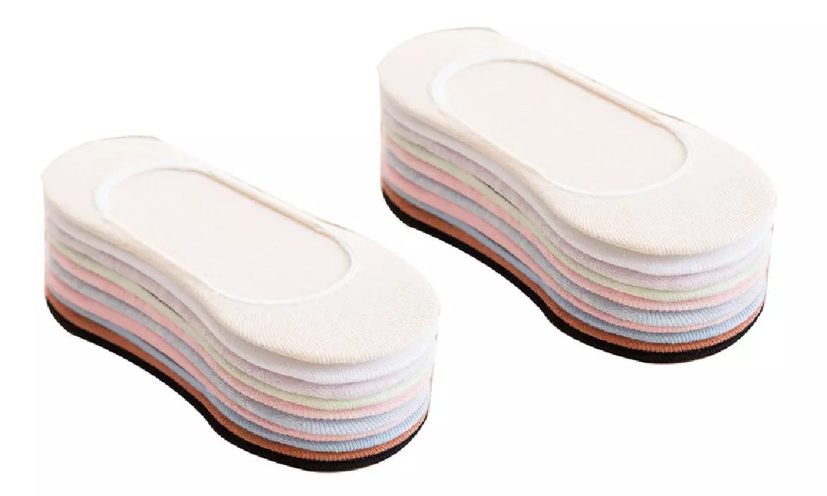 Lot de 10 ou 20 chaussettes invisibles, pour femme - Second Medium