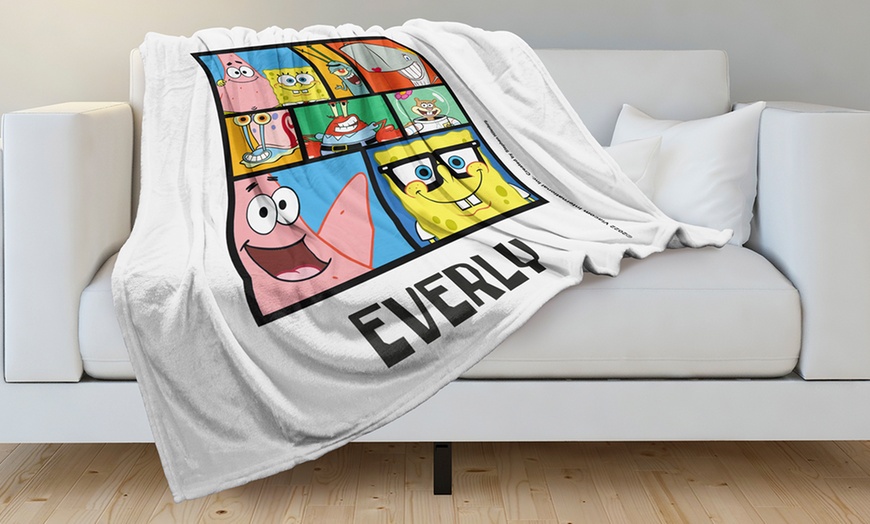 Image 3: Personalised Mink-Touch SpongeBob Blanket from Printerpix