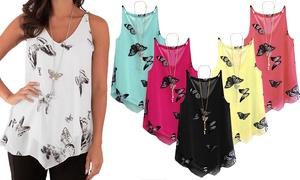 Women's Butterfly-Print Top