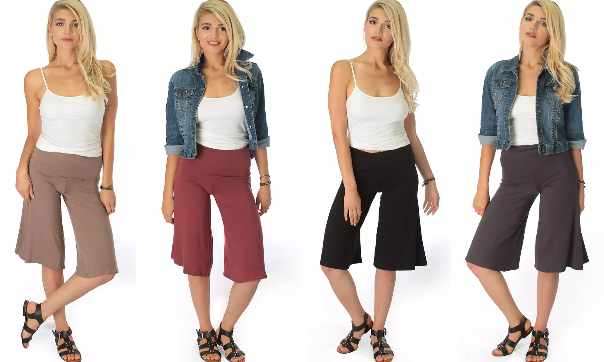 Lyss Loo On The Lounge Fold Over Gaucho Capri Pants - Primary Image