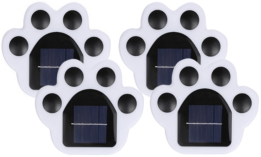 Image 2: Four Piece Solar LED Light Bear Paw Garden Lamp