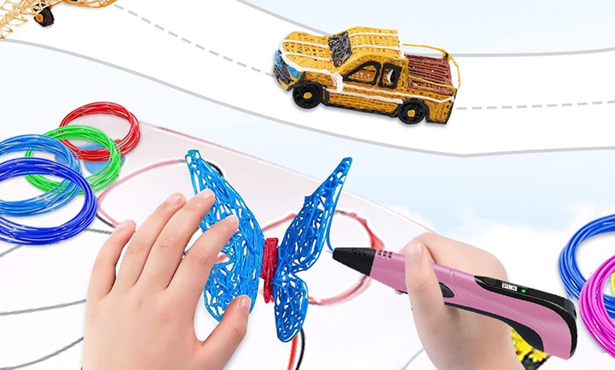 Image 9: 3D Printing Pen with 13 Filament Rolls