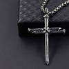 Image 7: Stainless Steel Nail Cross Pendant Necklace with 24 Inch Chain