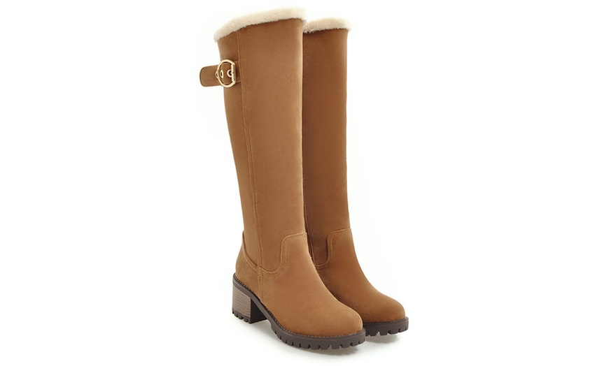 Image 9: Women's Warm Tall Shaft Boots 