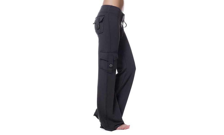 Image 2: Women's Stretch Button Yoga Trousers