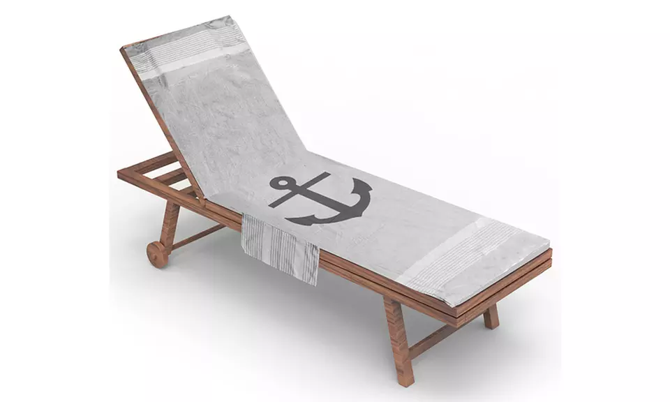 Serviette de transat en coton avec coussin amovible et poches de rangement